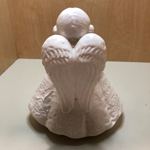 Ceramic Faceless Angel Figurine with Rose in Hands 10" - Picture 5 of 10